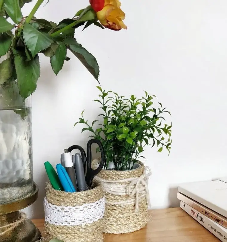 DIY Rope Organizer for Your Desk (Small Rope Baskets)