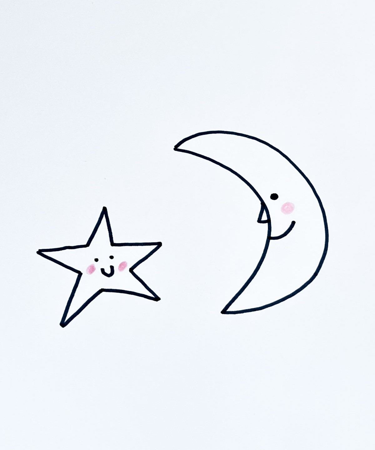 Smiling Moon and Star