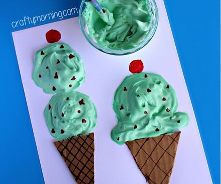 Puffy Paint Ice Cream Cone Craft