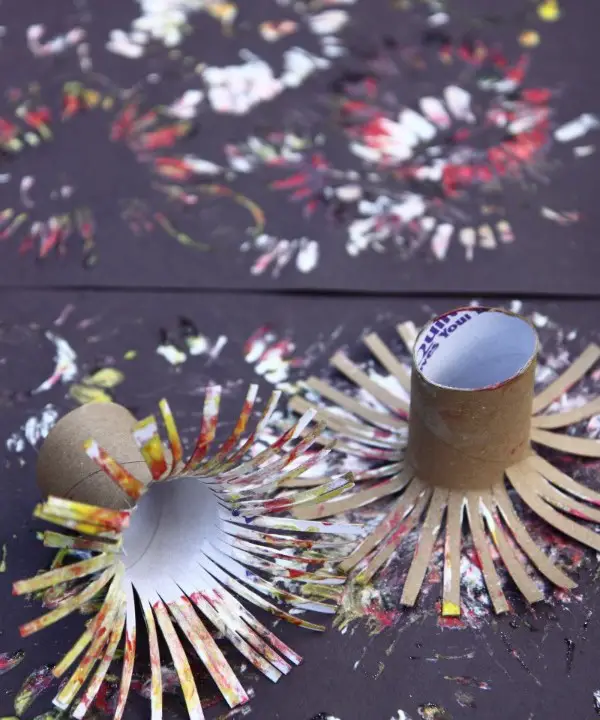 Easy Fireworks Painting for Kids