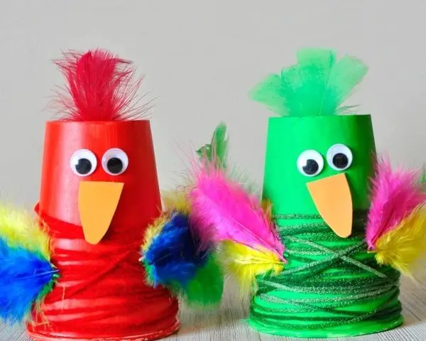 Colorful Paper Cup Parrot