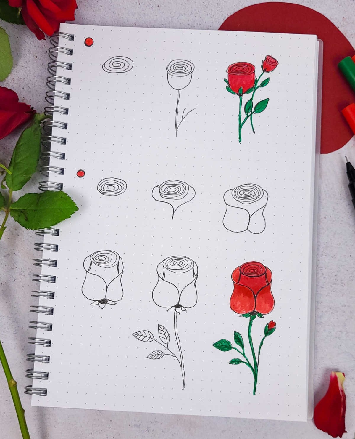 How to Draw Roses