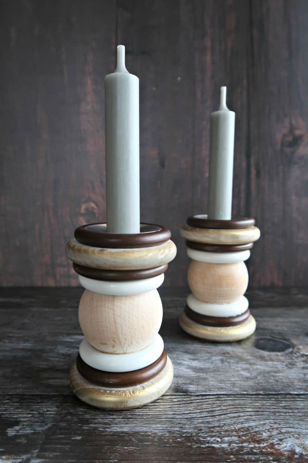 Candlesticks Out of Old Curtain Rings