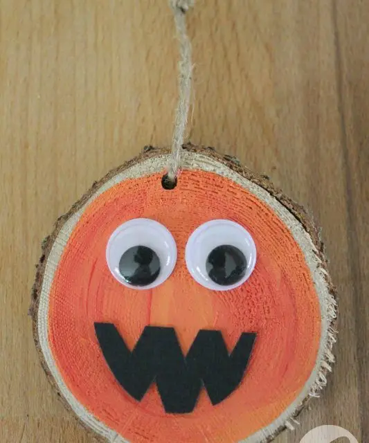 Wooden Pumpkin Ornament