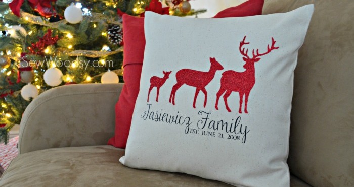 DIY Deer Family Pillow Cover