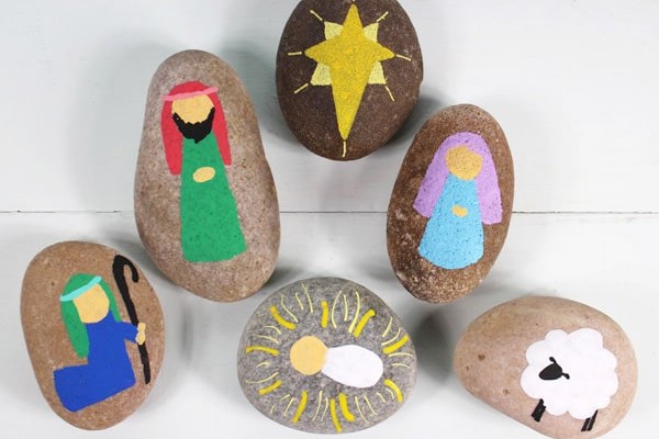Nativity Set Painted Rocks