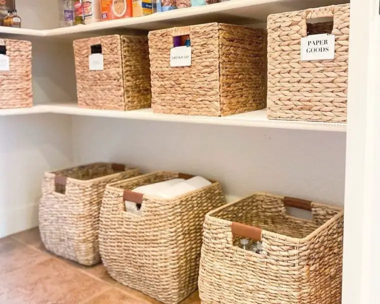 Wicker Basket Pantry Organizer