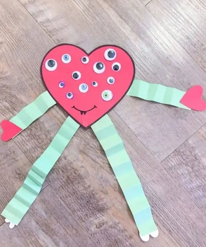 Climbing Paper Heart Monster