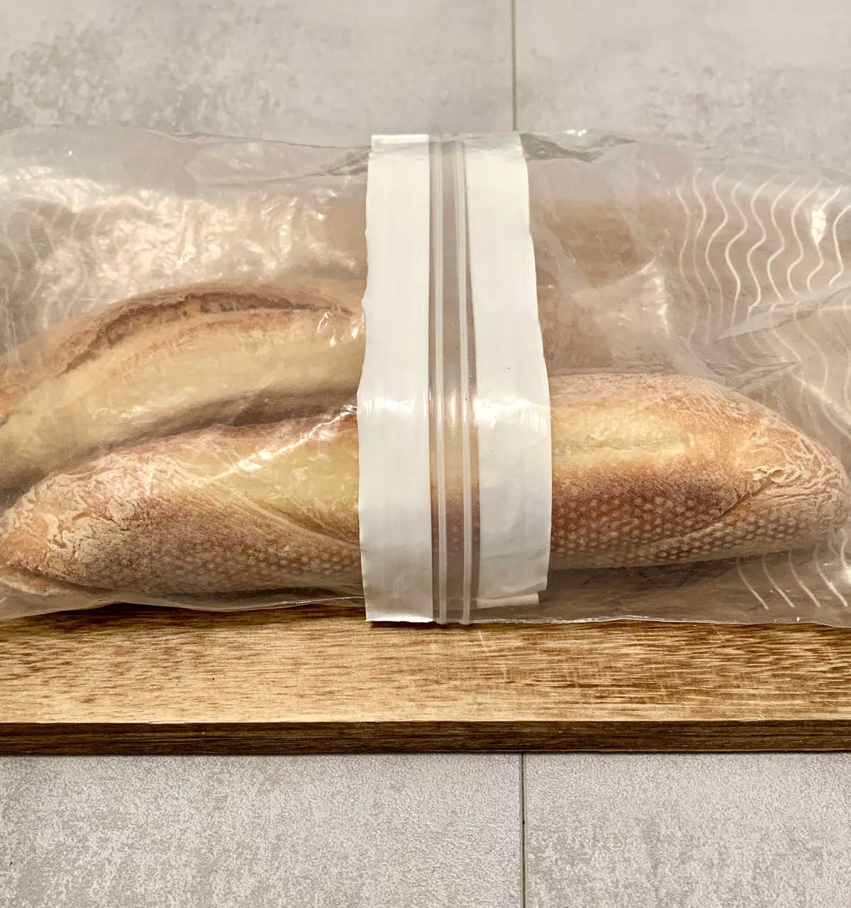 Use Two Bags to Store Larger Loaf of Bread