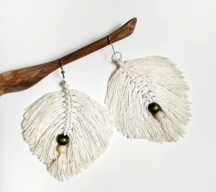 DIY Macrame Leaf Earrings