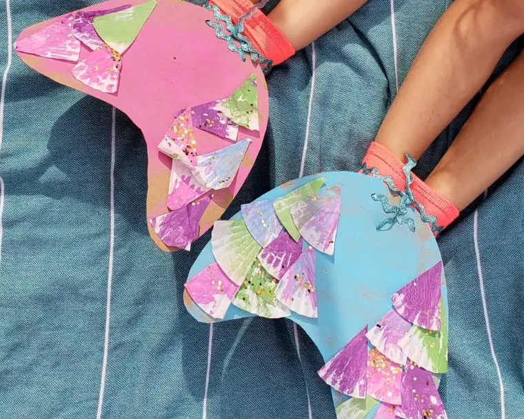 Cardboard Mermaid Tail Flippers