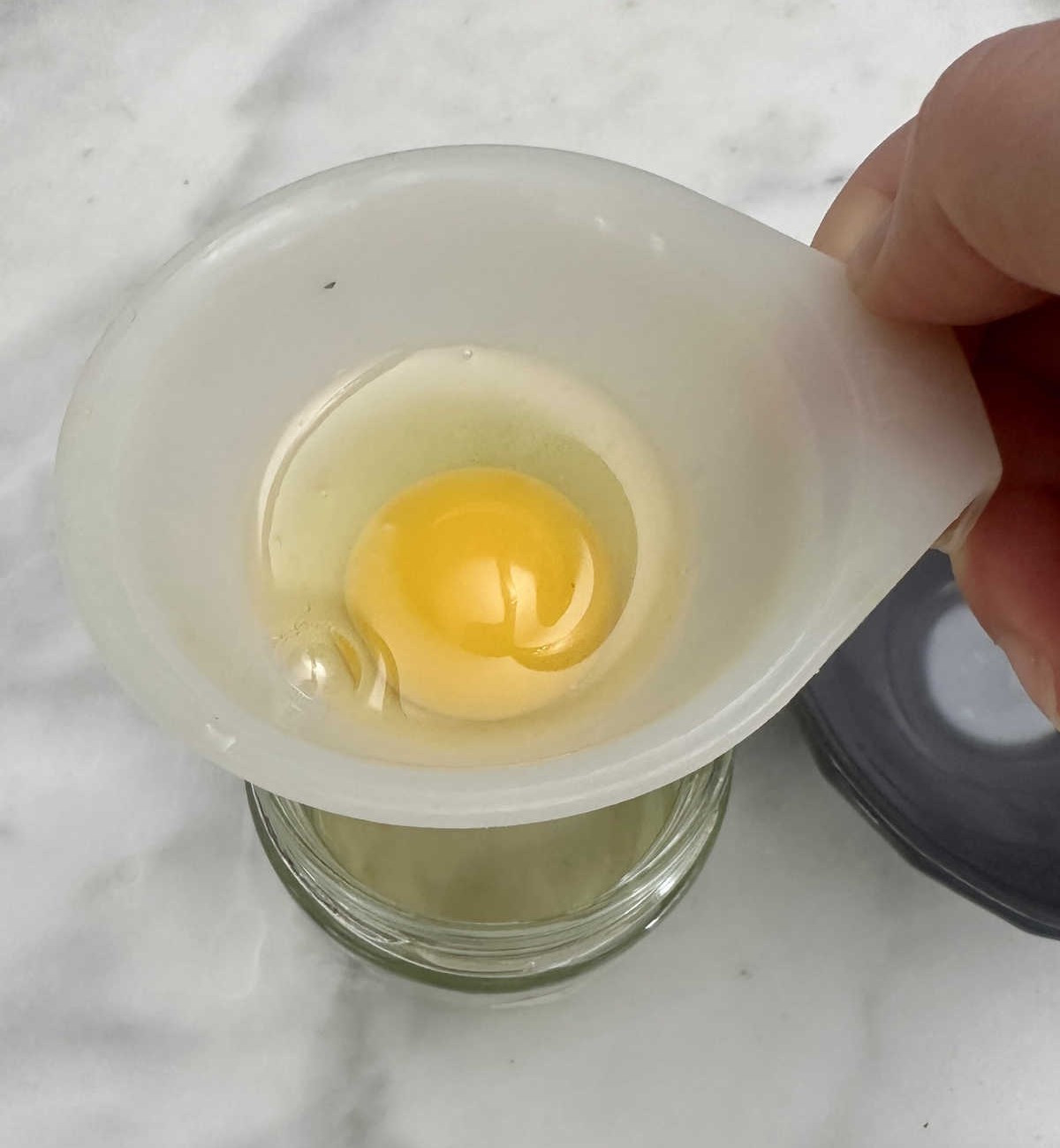 Use a Funnel to Separate the Yolk from the Egg White