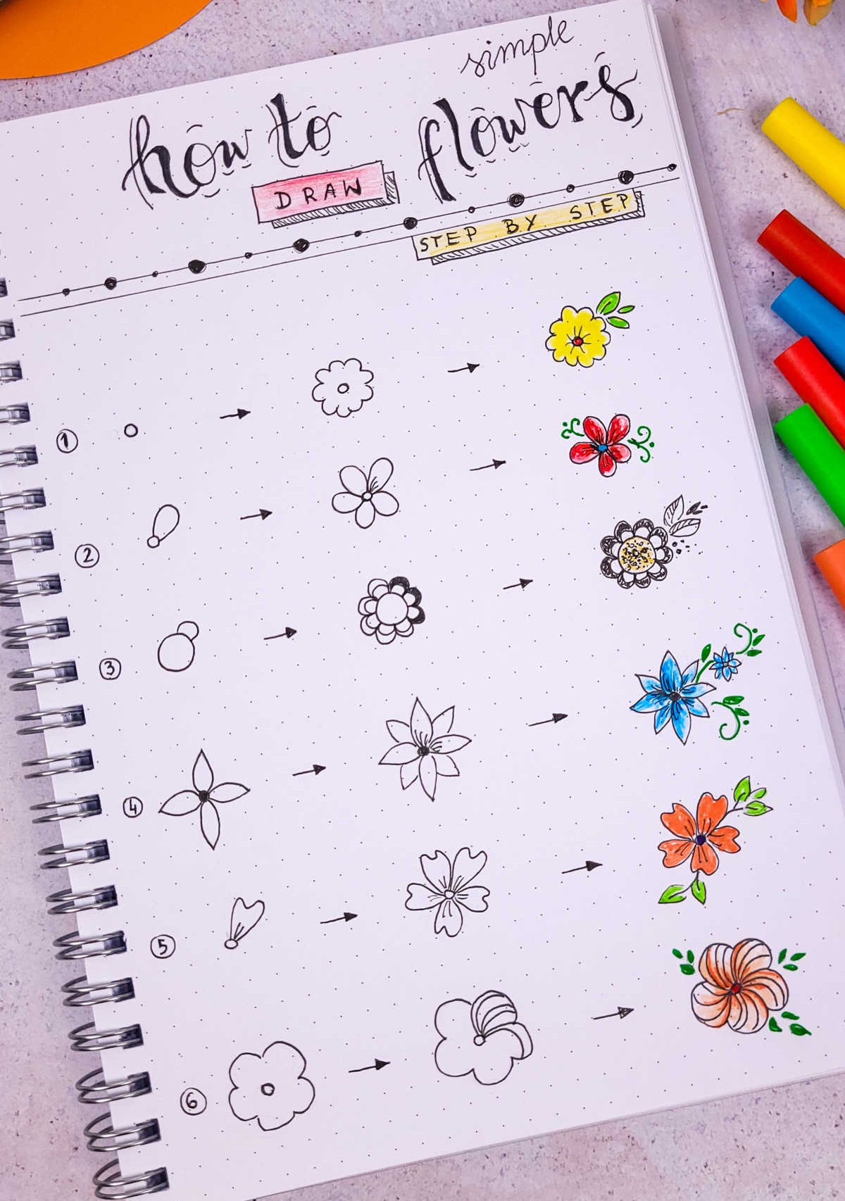 How to Draw Simple Flowers