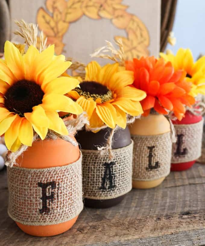 Fall Painted Mason Jars