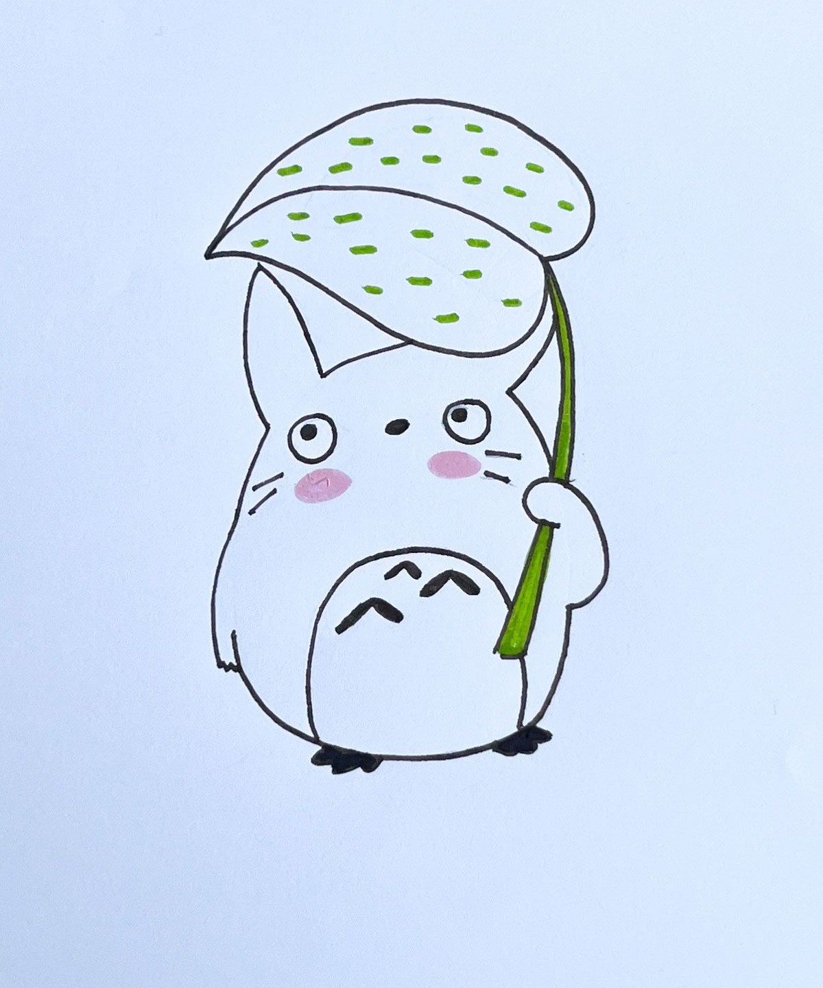 Totoro with Leaf