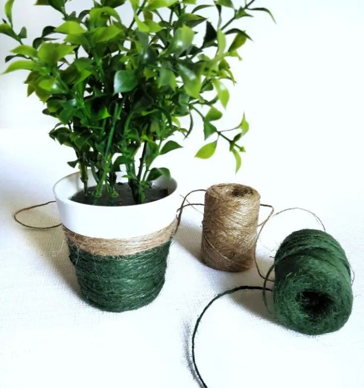 Yarn Wrapped Flower Pot