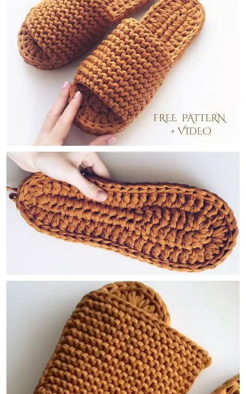 Chunky T-Shirt Yarn Crochet Slippers