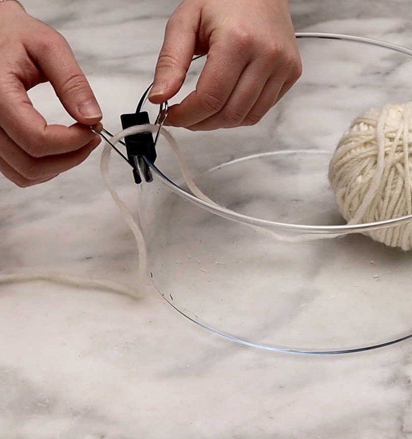 Use a Binder Clip to Hold a Ball of Yarn in Place