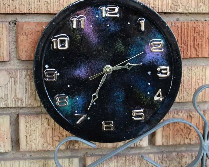 Galaxy Painted Resin Clock