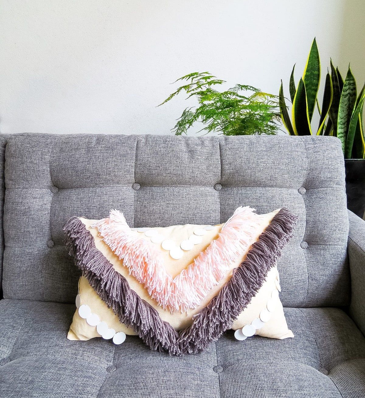 DIY Fringed Pillows