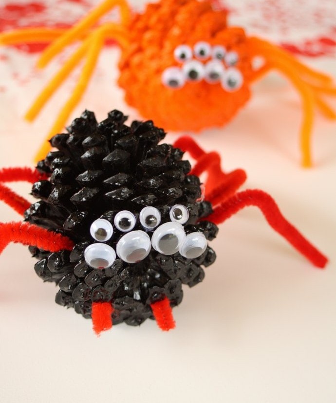 Spooky Pinecone Spiders