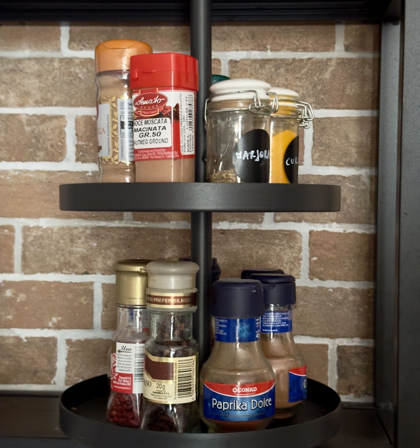 Organize Your Spices On A Tiered Tray