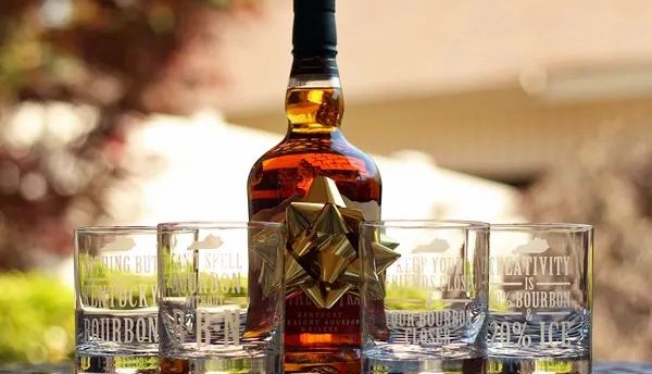 Bourbon Etched Glass Set