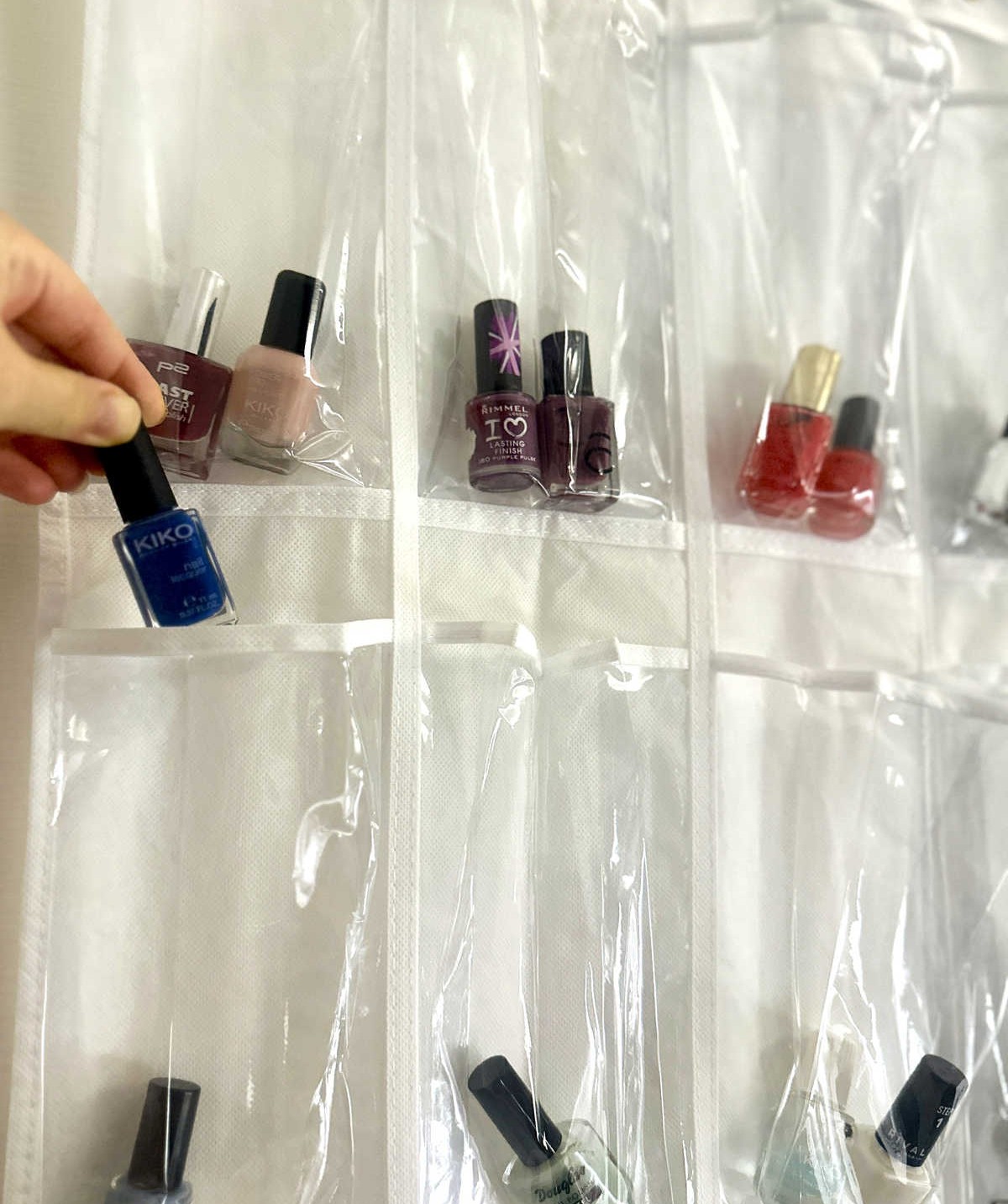 Group Nail Polish by Color in a Shoe Organizer