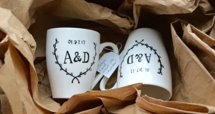 DIY Sharpie Wedding Mugs