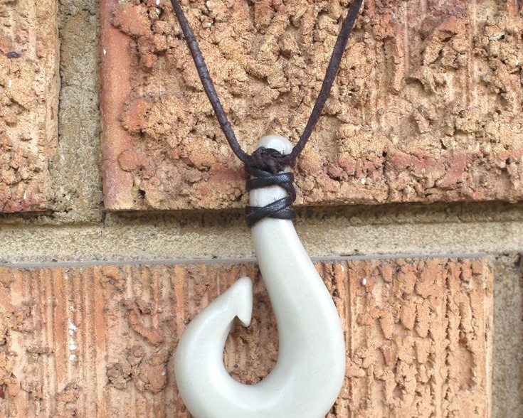 Maui Fish Hook Resin Necklace