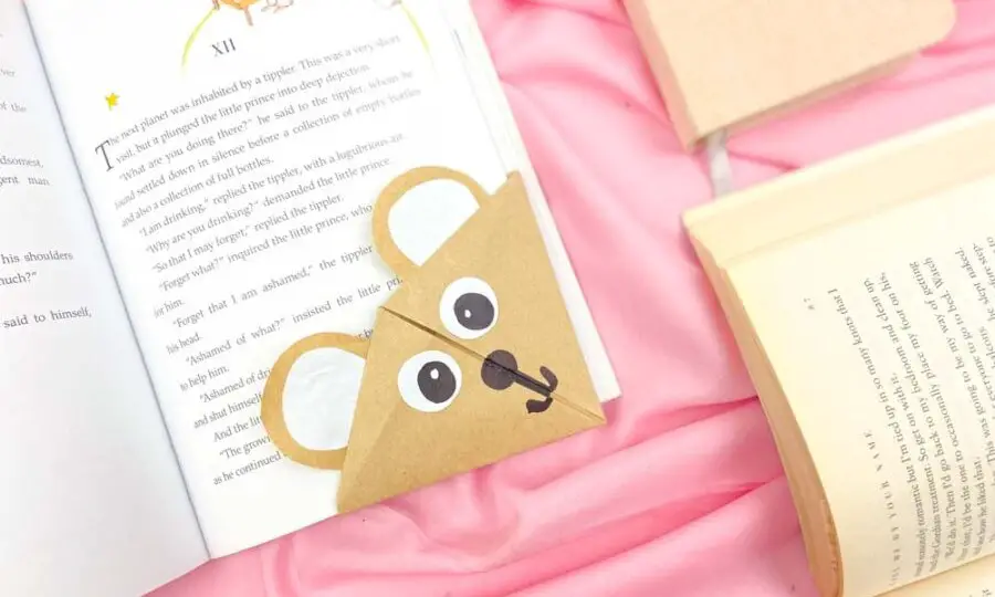 Origami Paper Bear Corner Bookmark