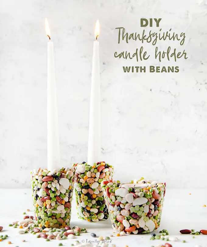 DIY Candle Holder With Beans