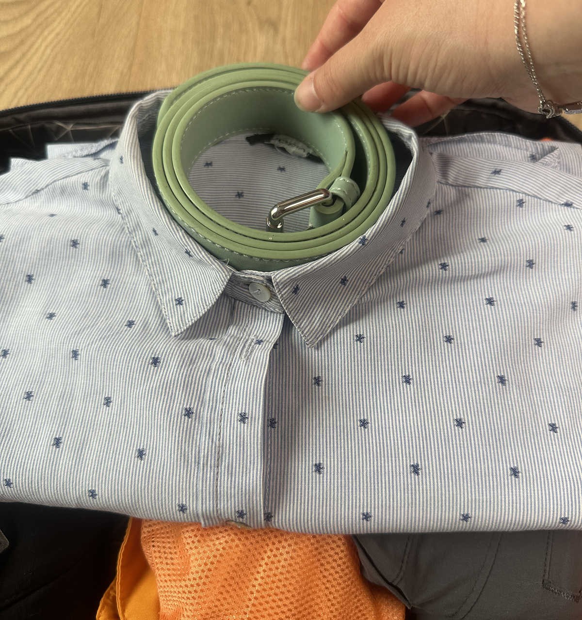 Tuck the Belt Into the Collar of a Shirt