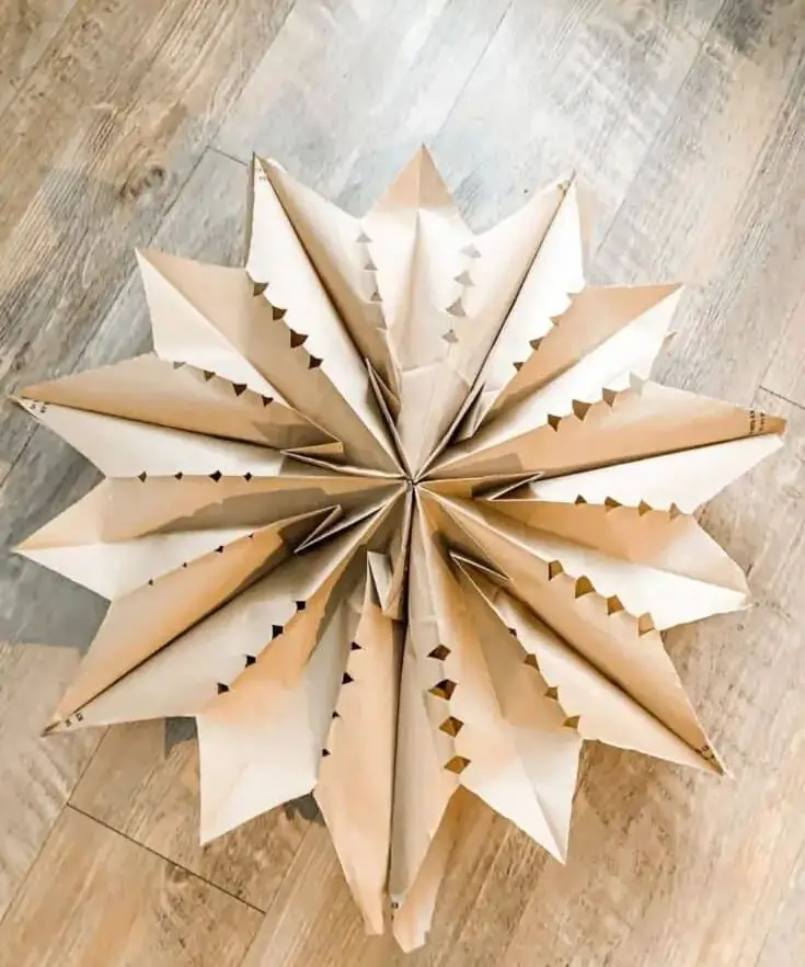 Brown Paper Bag Snowflakes