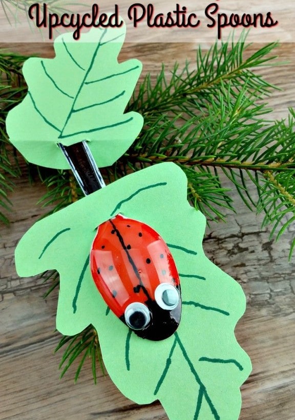 Upcycled Plastic Ladybug Spoons