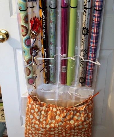 Gift Wrap Closet Door Organizer