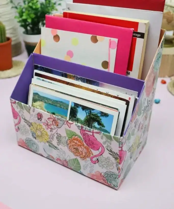 Desk Organizer made of Cereal Boxes