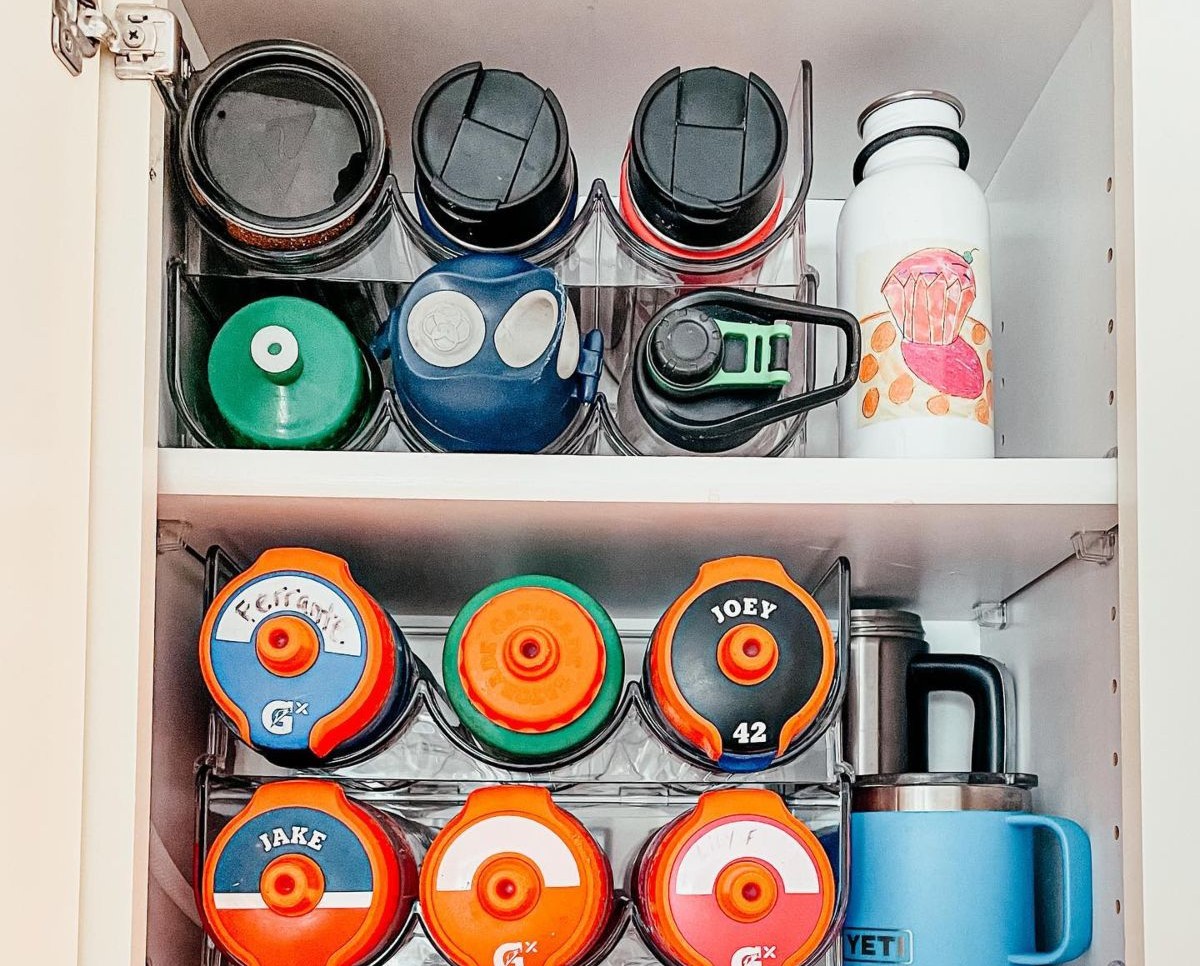 Stacked Water Bottle Storage System