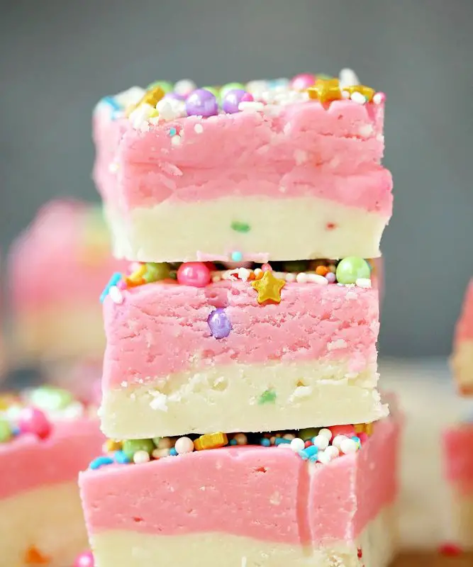 Unicorn Cake Batter Fudge