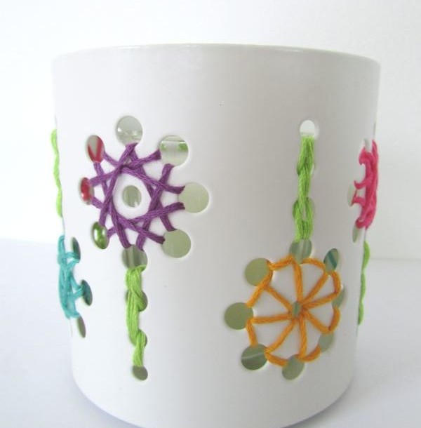 Tealight Holder with Embroidery