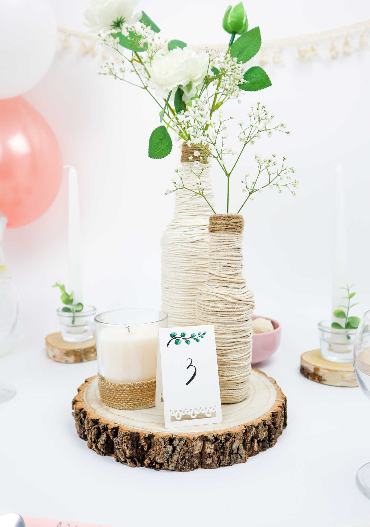 DIY Wedding Centerpiece Out of Upcycled Bottles