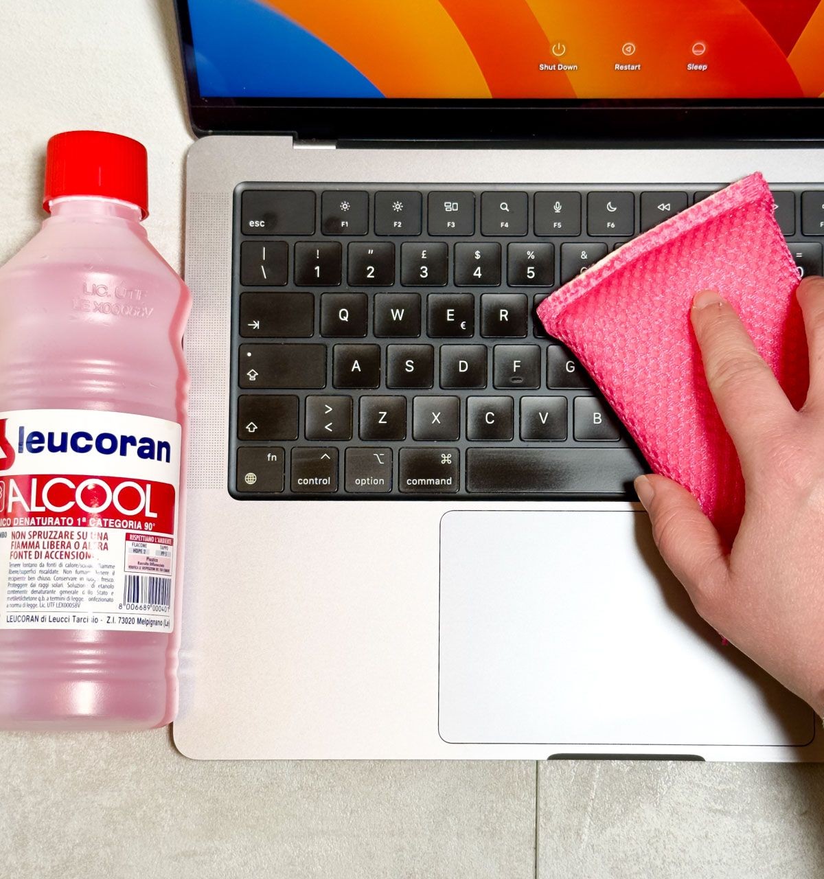 Disinfect Your Keyboard wit Rubbing Alcohol