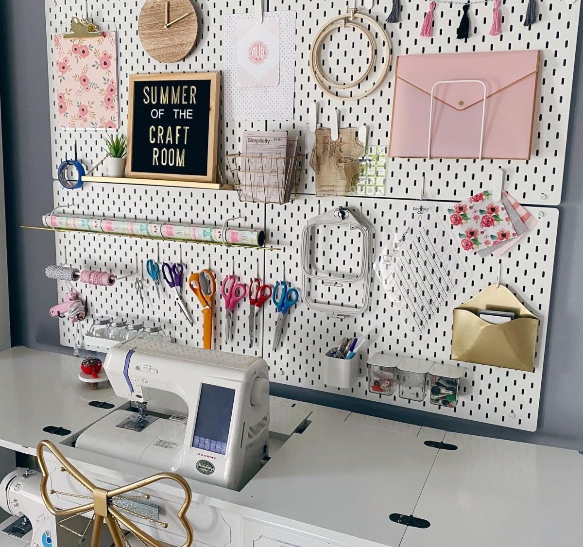 Pegboards for craft supplies