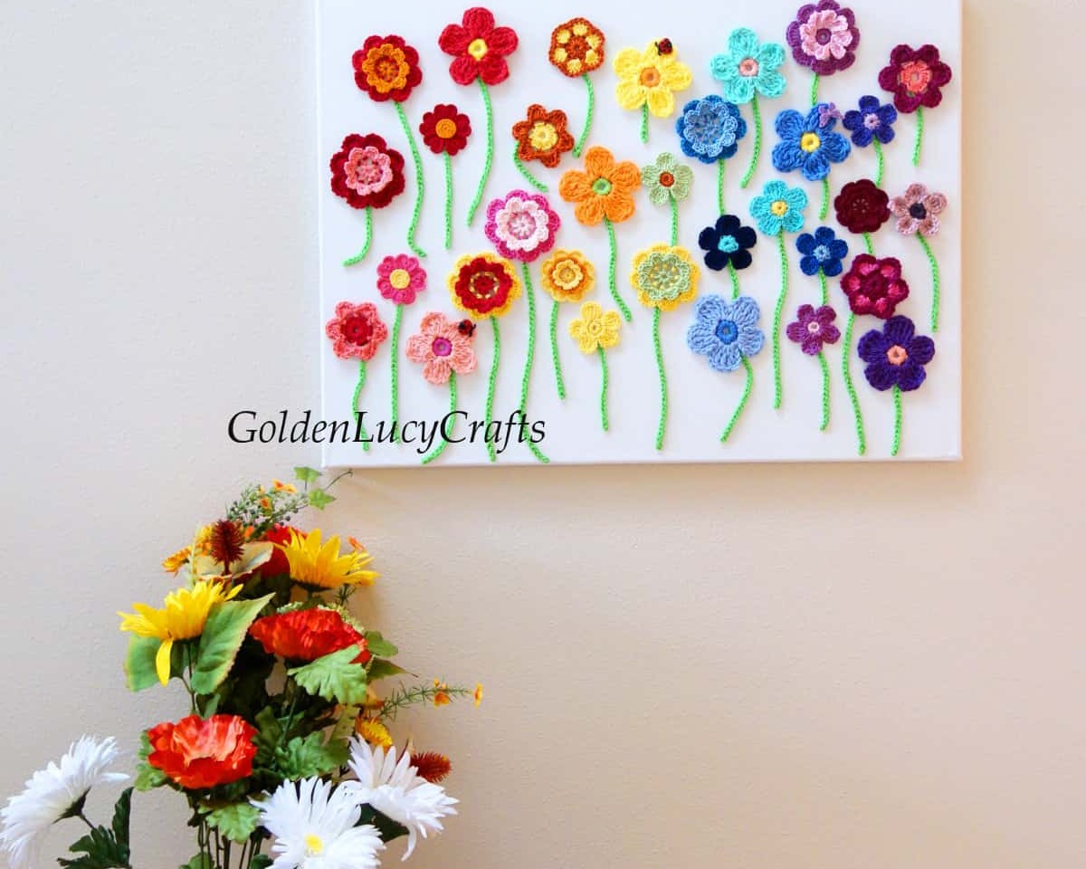 Crochet Flower Wall Art