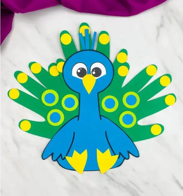 Peacock Handprint Craft