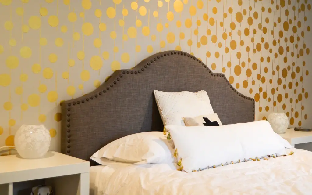 Golden Stenciled Wall