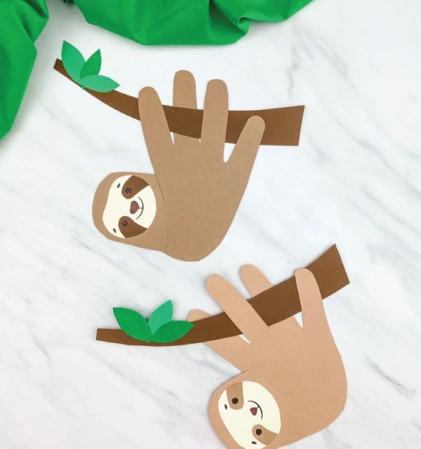 Lazy Sloth Handprint Craft